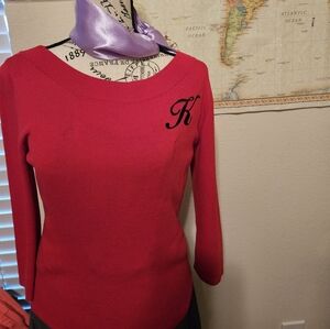 Laverne& Shirley Style top w/t K